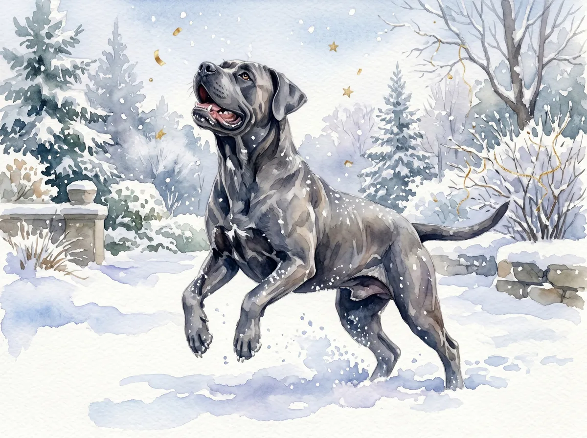 Cane Corso watercolor calendar month 1